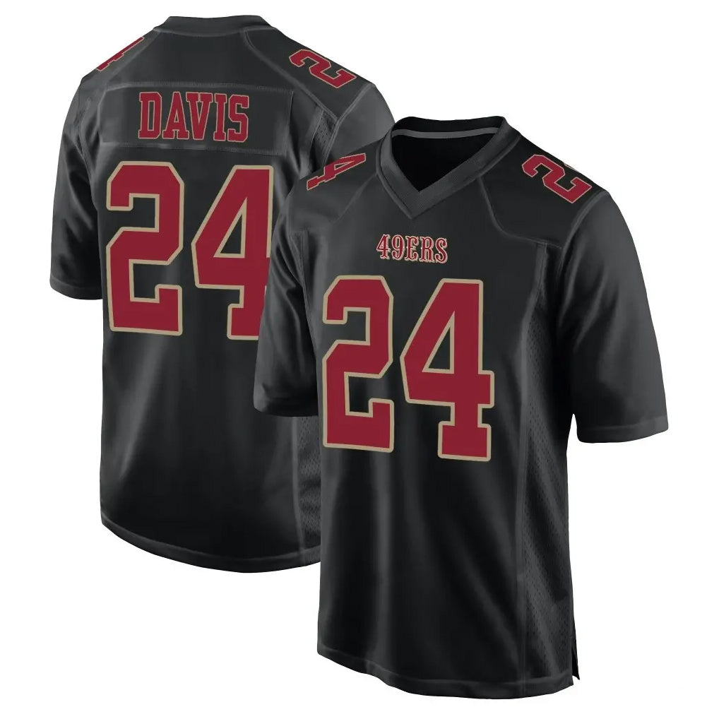 SF.49ers #24 Ashtyn Davis Player Black Fashion Home Game CBdoa Stitched Jerseys