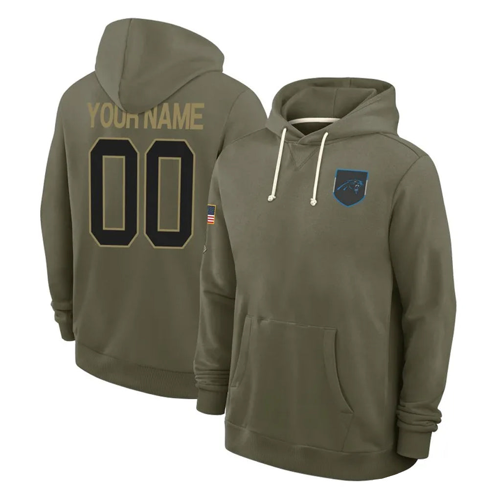 Custom C.Panthers Olive Salute to Service Hoodies Game Any Name & Numbers CBdoa Stitched Jerseys