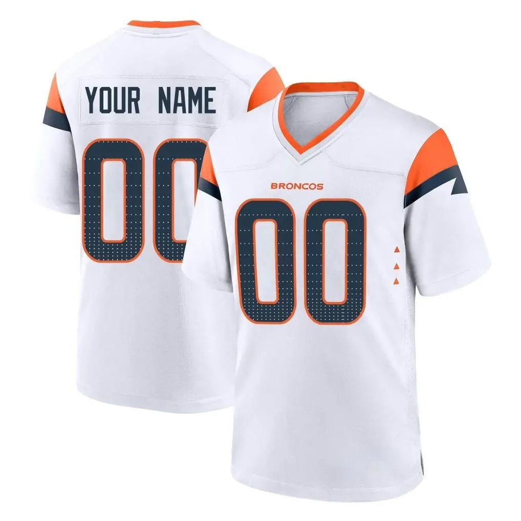 Custom D.Broncos White Home Game Any Name & Numbers CBdoa Stitched Jerseys