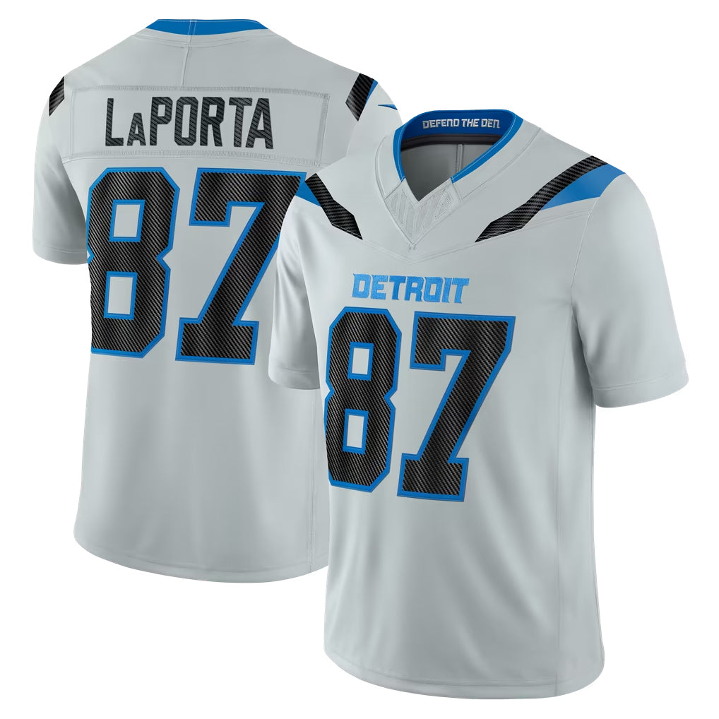 D.Lions #87 Sam LaPorta Player Silver Limited 2026 Rivalries Collection Home Game CBdoa Stitched Jerseys