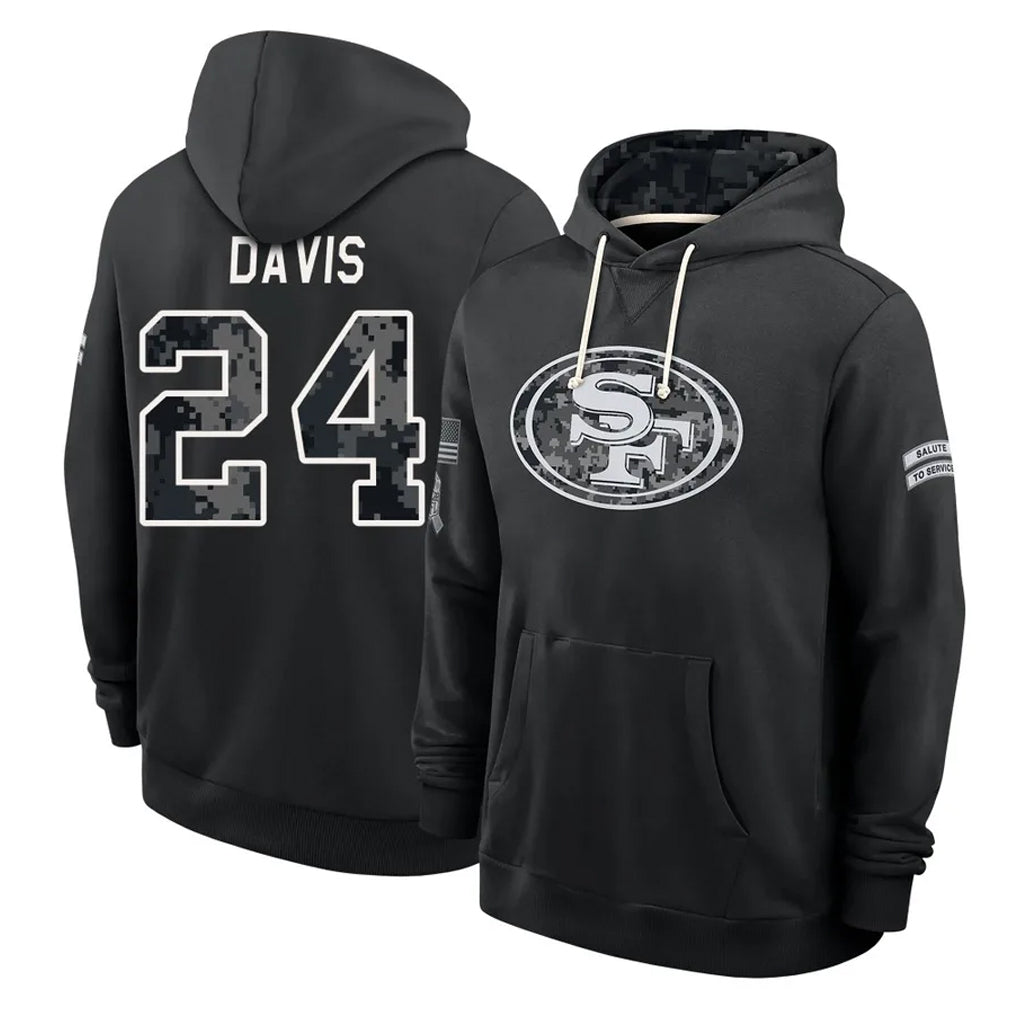 SF.49ers #24 Ashtyn Davis Player 2026 Black Logo Pullover Hoodies Limited Game CBdoa Stitched Jerseys