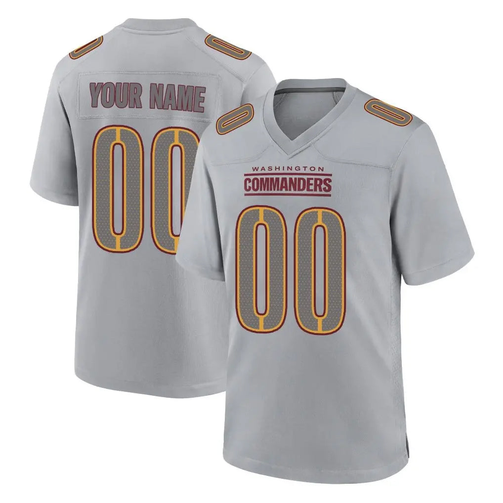 Custom W.Commanders Gray Atmosphere Fashion Home Game Any Name & Numbers CBdoa Stitched Jerseys