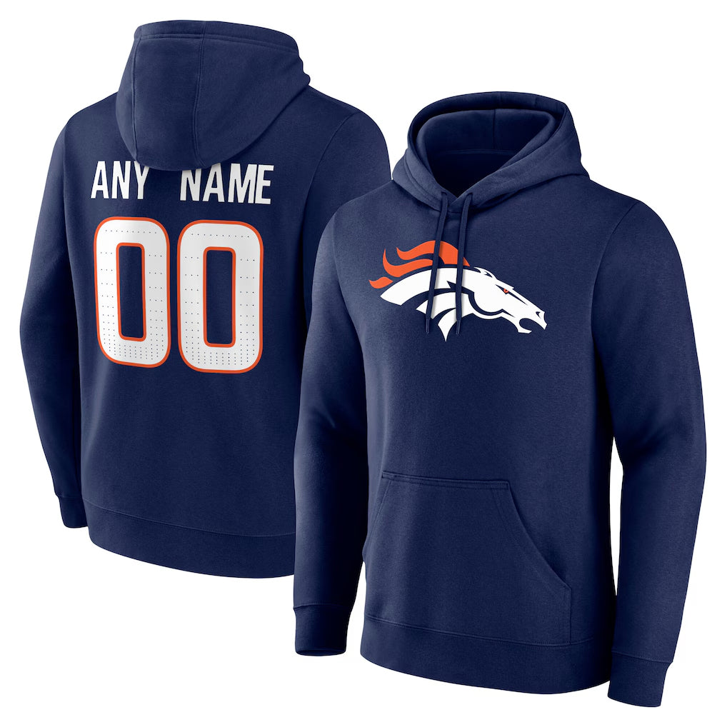 Custom D.Broncos Navy Pullover Hoodie Limited Any Name & Numbers CBdoa Stitched Jerseys