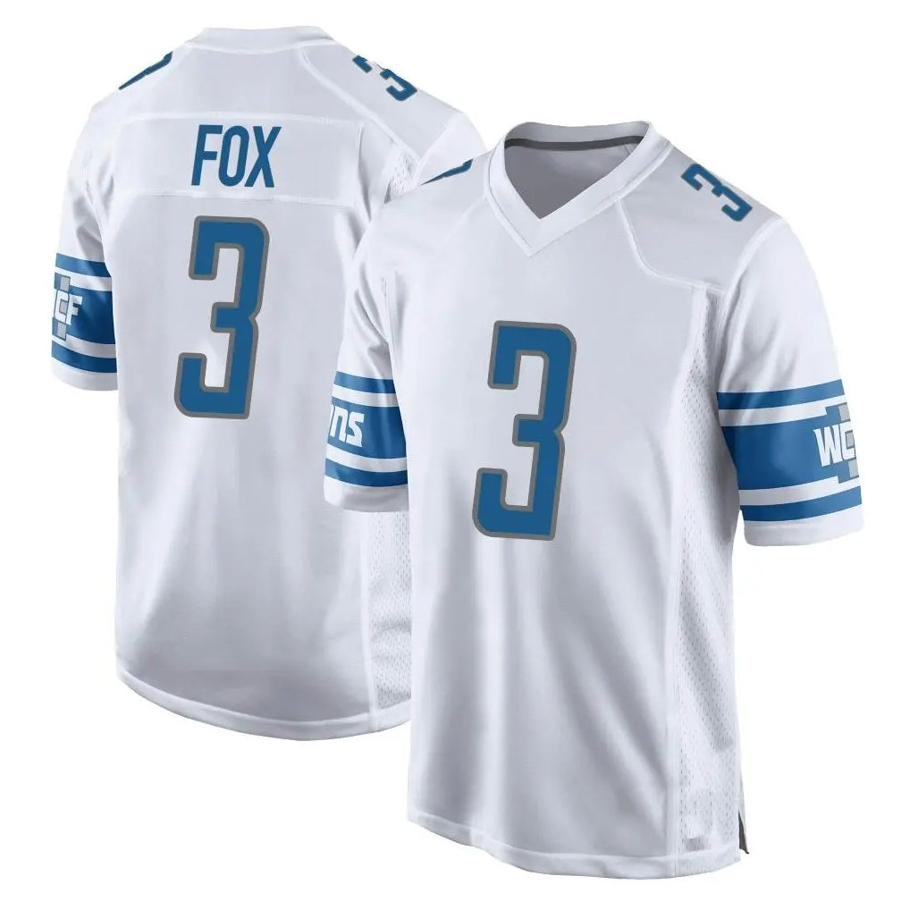 D.Lions #3 Jack Fox Player White Home Game CBdoa Stitched Jerseys