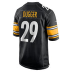 CBdoa P.Steelers #29 Kyle Dugger Black Team Game Jersey