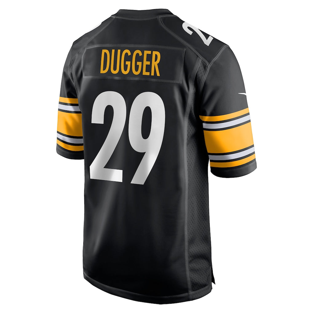 CBdoa P.Steelers #29 Kyle Dugger Black Team Game Jersey