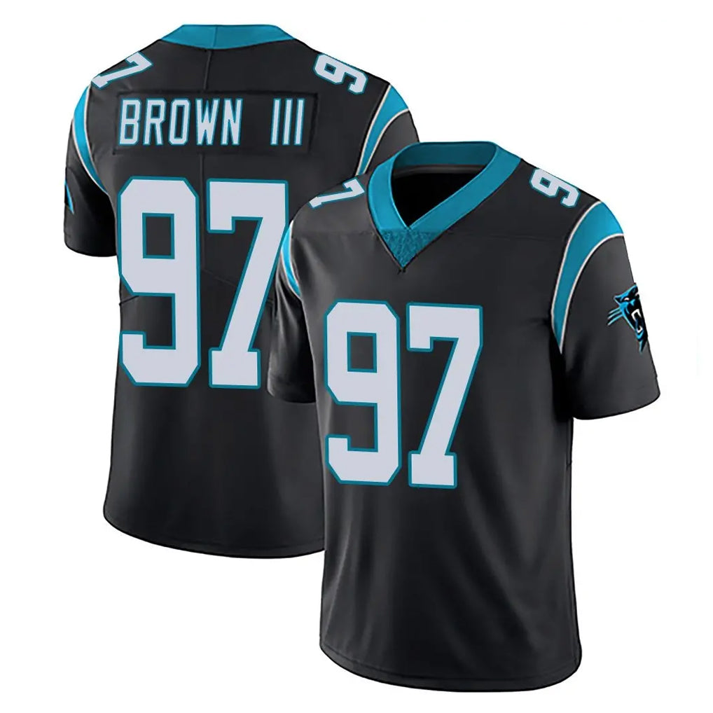 C.Panthers #97 Bobby Brown III Player Black Vapor Untouchable Limited Game CBdoa Stitched Jerseys