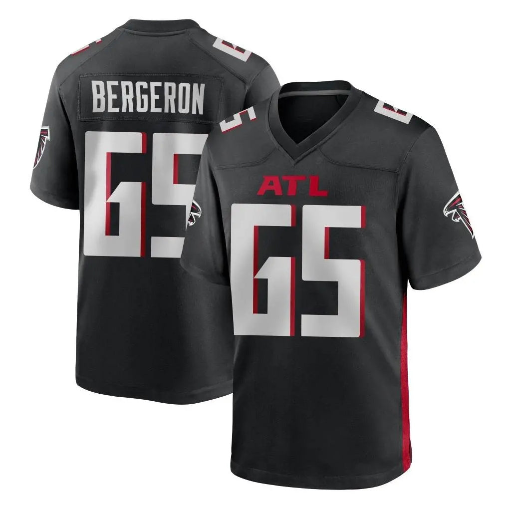 A.Falcons #65 Matthew Bergeron Player Black Home Game CBdoa Stitched Jerseys