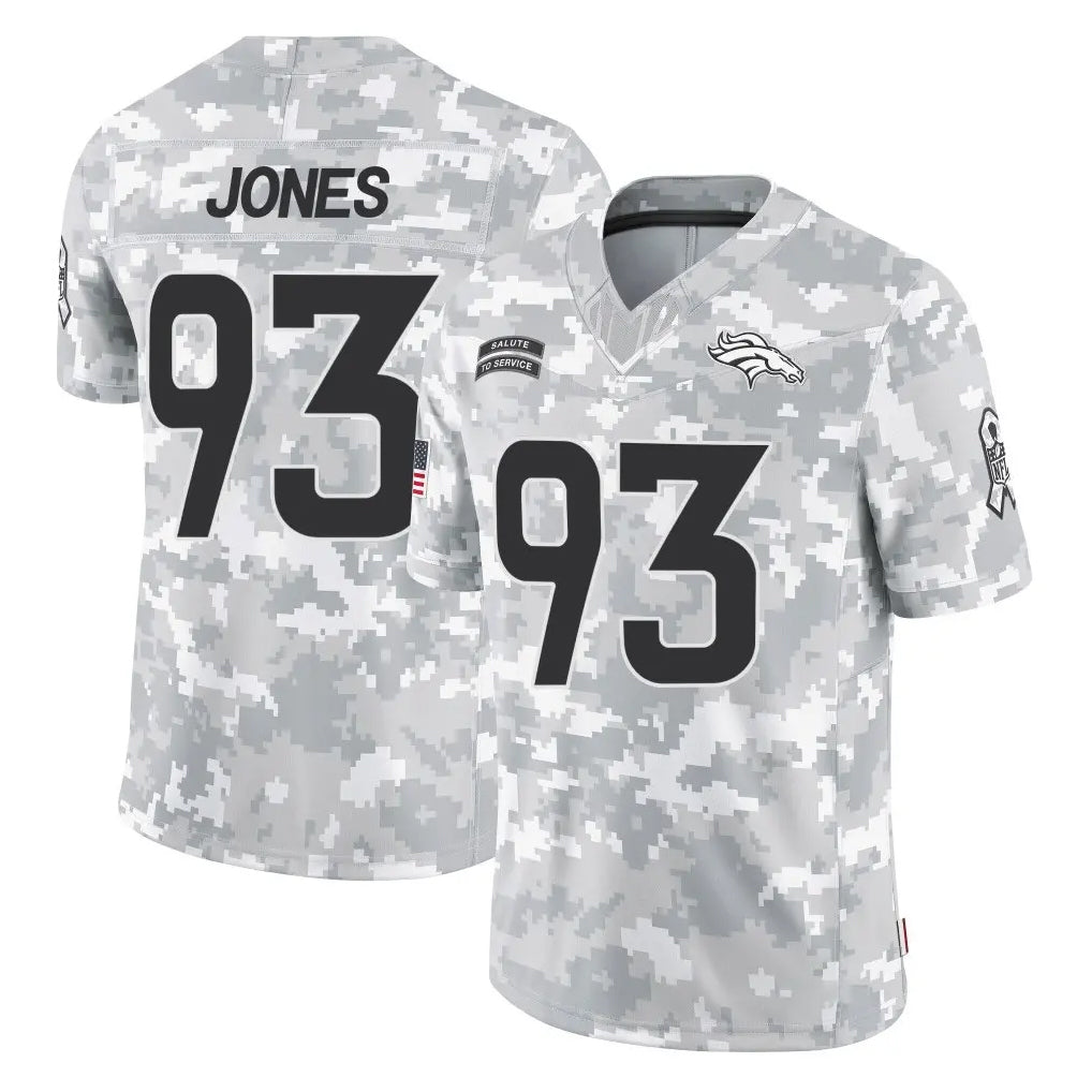 D.Broncos #93 D.J. Jones Player Arctic Camo Salute To Service Limited CBdoa Stitched Jerseys