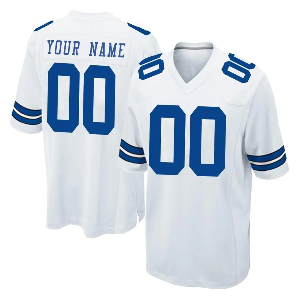 Custom D.Cowboys White Home Game Any Name & Numbers CBdoa Stitched Jerseys
