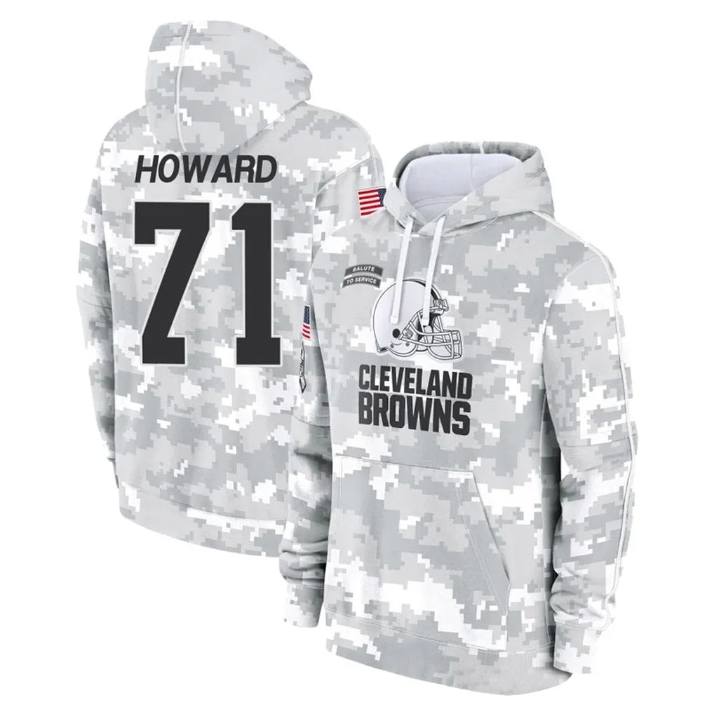 C.Browns #71 Tytus Howard Player Arctic Camo Salute to Service Hoodies Limited Game CBdoa Stitched Jerseys