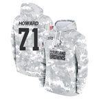 C.Browns #71 Tytus Howard Player Arctic Camo Salute to Service Hoodies Limited Game CBdoa Stitched Jerseys