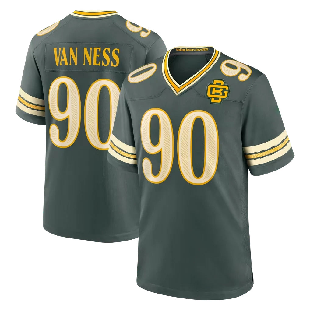 GB.Packers #90 Lukas Van Ness Player Green 2026 Rivalries Collection Home Game CBdoa Stitched Jerseys