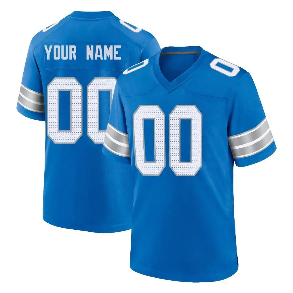 Custom D.Lions Blue Alternate Home Game Any Name & Numbers CBdoa Stitched Jerseys