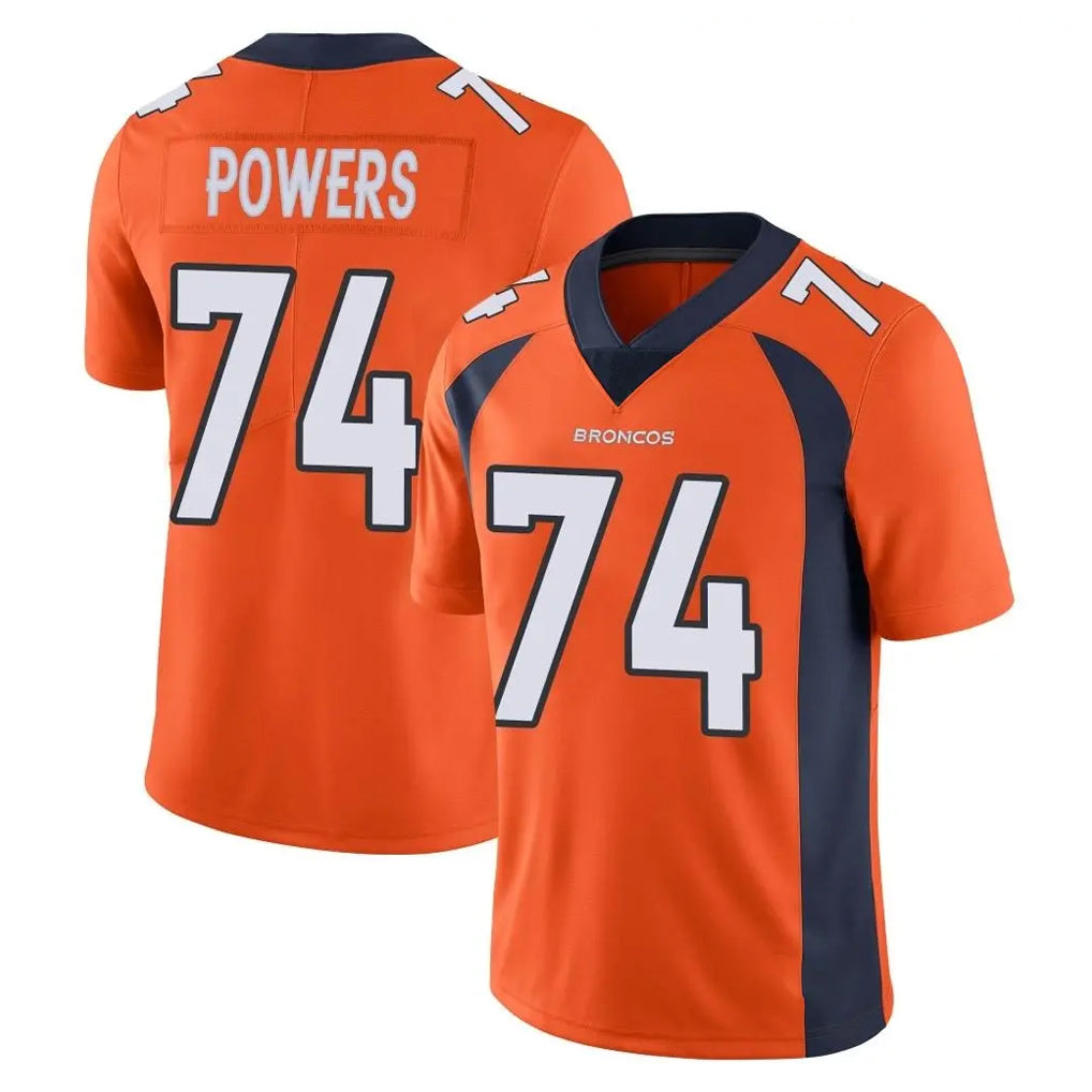 D.Broncos #74 Ben Powers Player Orange Color Vapor Untouchable Limited Game CBdoa Stitched Jerseys