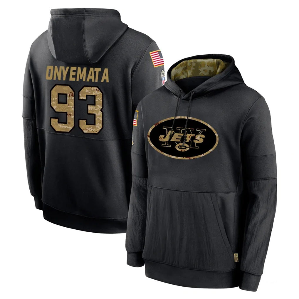 NY.Jets #93 David Onyemata Player Black Salute to Service Hoodies Limited Game CBdoa Stitched Jerseys