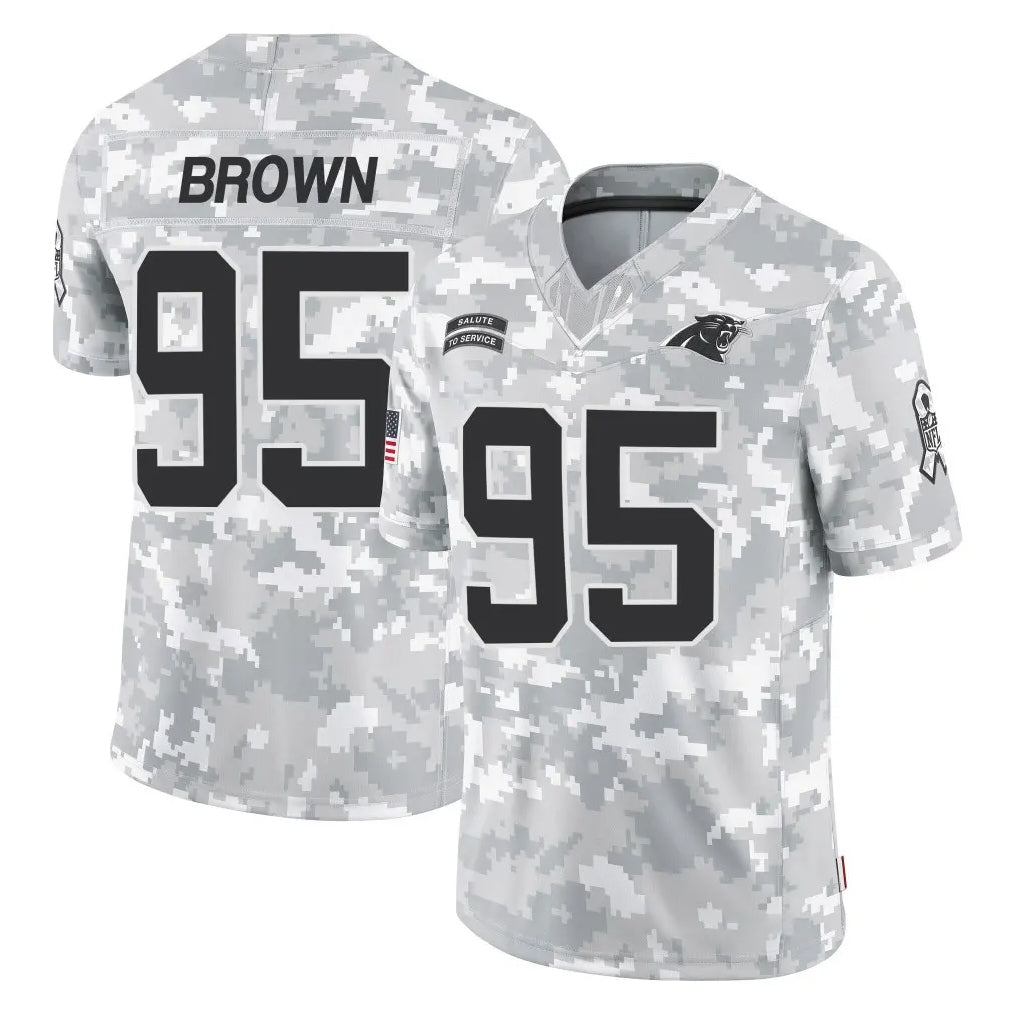 C.Panthers #95 Derrick Brown Player Arctic Camo Salute to Service Limited Game CBdoa Stitched Jerseys