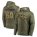 D.Broncos #60 Luke Wattenberg Player Olive Salute to Service Pullover Hoodies Home Game CBdoa Stitched Jerseys