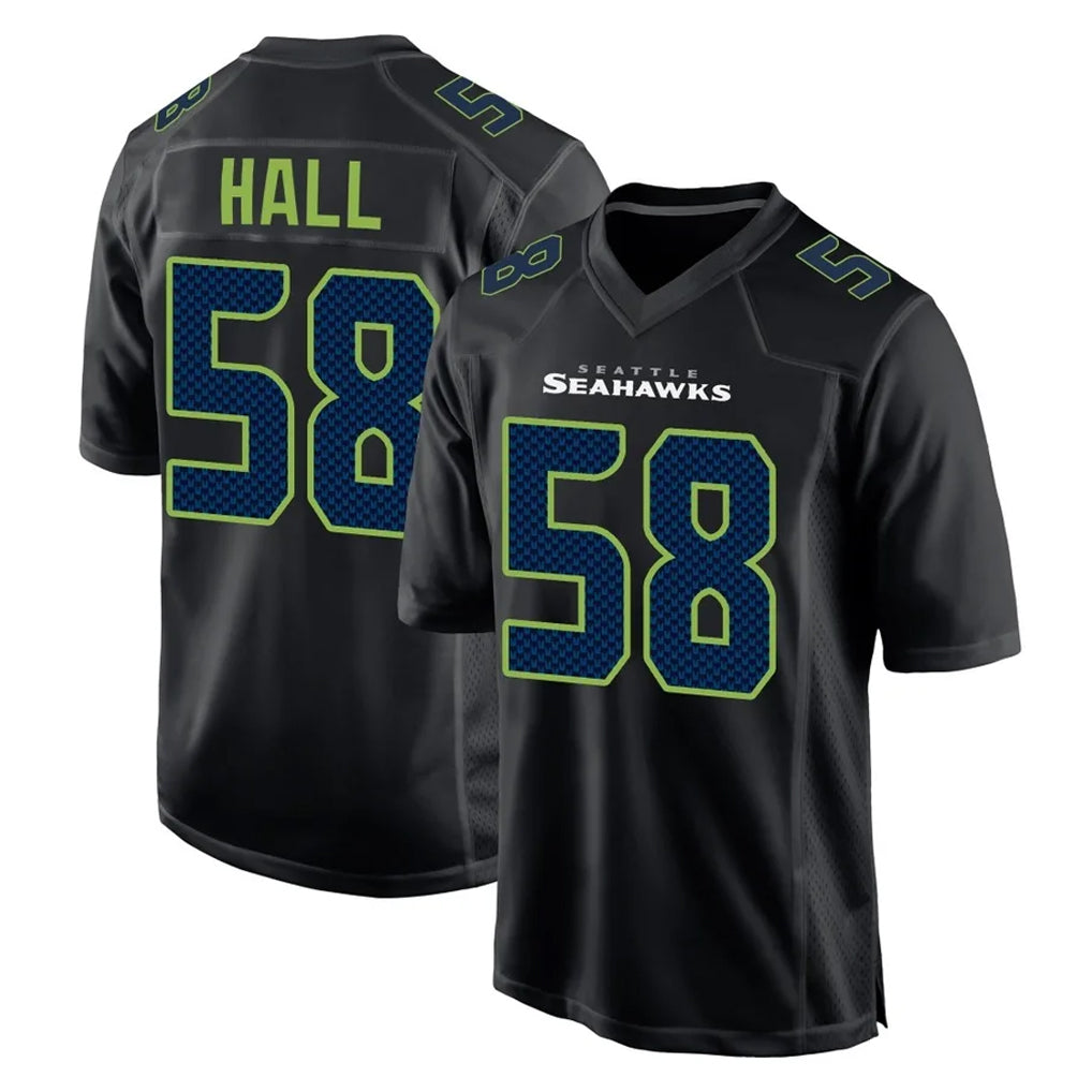 S.Seahawks #58 Derick Hall Player Black Limited Fashion Home Game CBdoa Stitched Jerseys