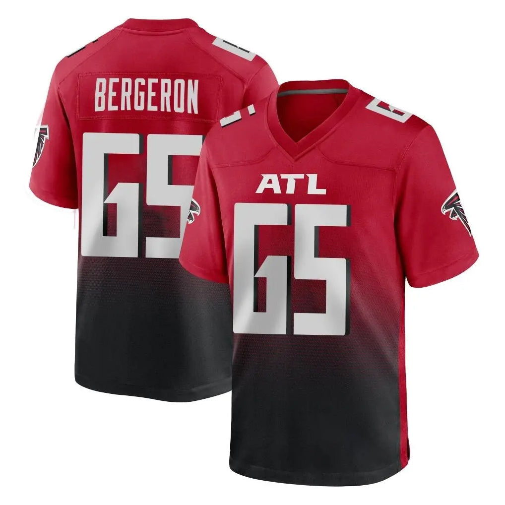 A.Falcons #65 Matthew Bergeron Player Red Home Game CBdoa Stitched Jerseys