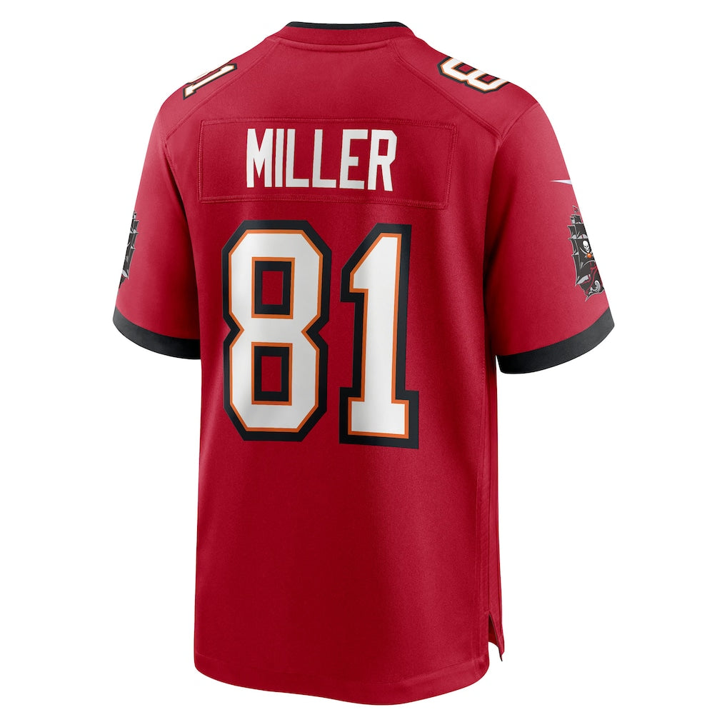 CBdoa TB.Buccaneers #81 Ryan Miller Red Team Game Jersey