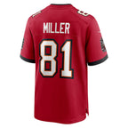 CBdoa TB.Buccaneers #81 Ryan Miller Red Team Game Jersey