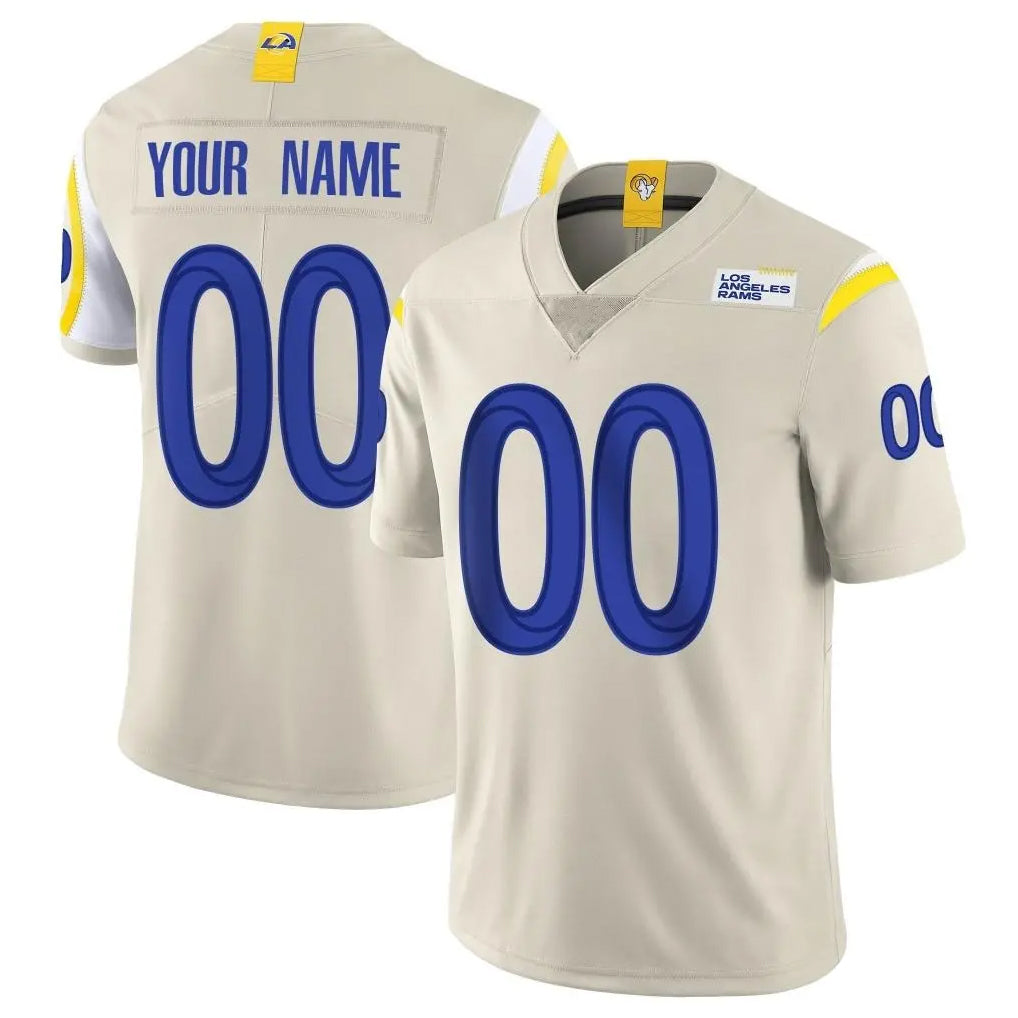 Custom LA.Rams Bone Limited Vapor Home Game Any Name & Numbers CBdoa Stitched Jerseys