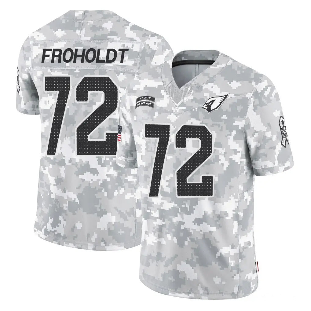 A.Cardinals #72 Hjalte Froholdt Player Arctic Camo Limited Salute To Service Home Game CBdoa Stitched Jerseys