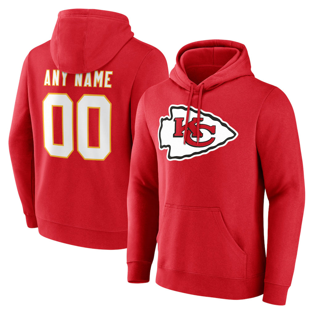 Custom KC.Chiefs Red LoGo Pullover Hoodies Limited Any Name & Numbers CBdoa Stitched Jerseys