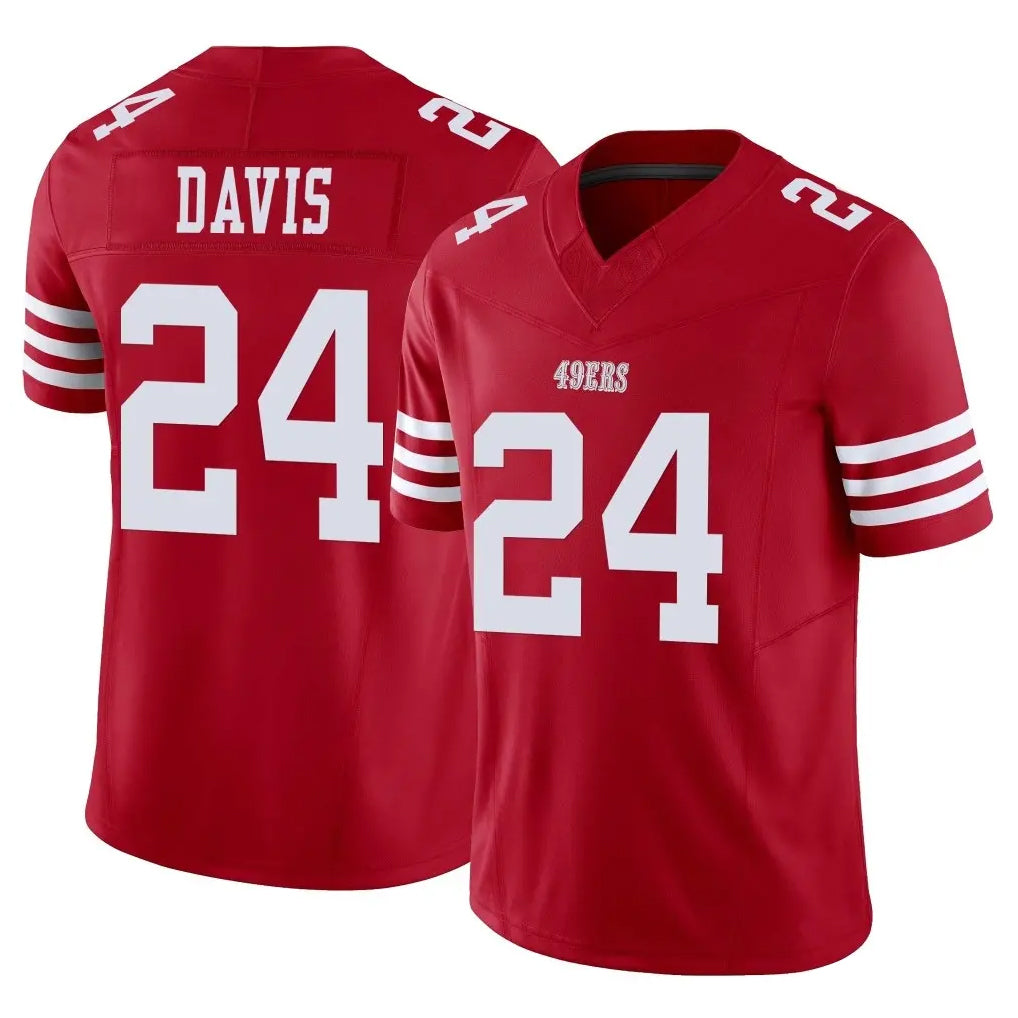 SF.49ers #24 Ashtyn Davis Player Red Limited Vapor F.U.S.E. Home Game CBdoa Stitched Jerseys