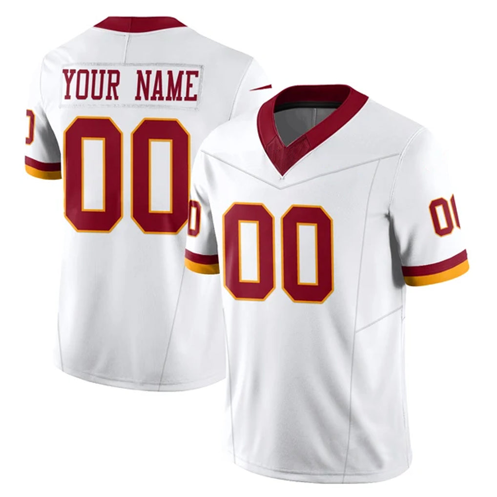 Custom W.Commanders White Limited Vapor F.U.S.E. Home Game Any Name & Numbers CBdoa Stitched Jerseys
