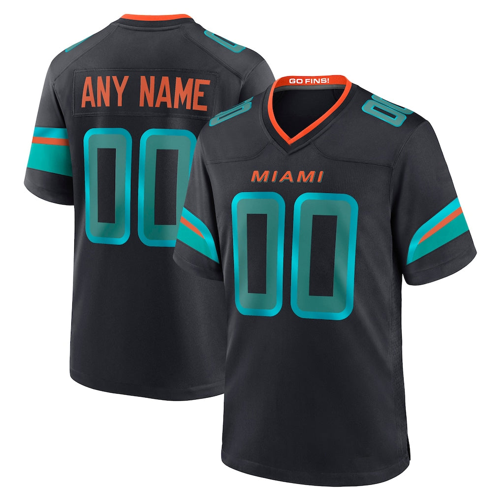 Custom M.Dolphins Black Pitch Rivalries Collection Home Game Any Name & Numbers CBdoa Stitched Jerseys