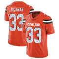 C.Browns #33 Ronnie Hickman Player Orange Alternate Vapor Untouchable Limited Home Game CBdoa Stitched Jerseys
