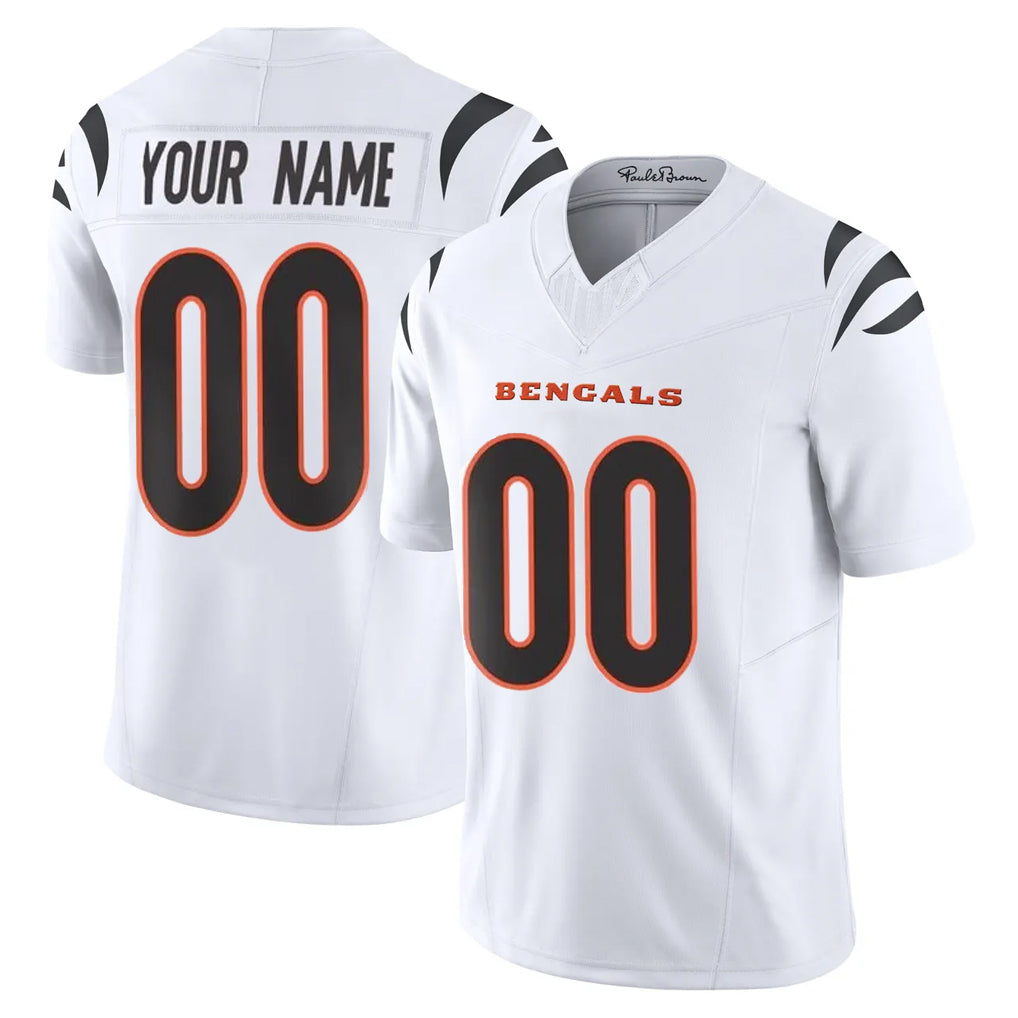 Custom C.Bengals White Vapor F.U.S.E. Limited Home Game Any Name & Numbers CBdoa Stitched Jerseys