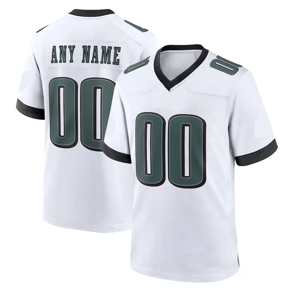 Custom P.Eagles White Game Home Any Name & Numbers CBdoa Stitched Jerseys