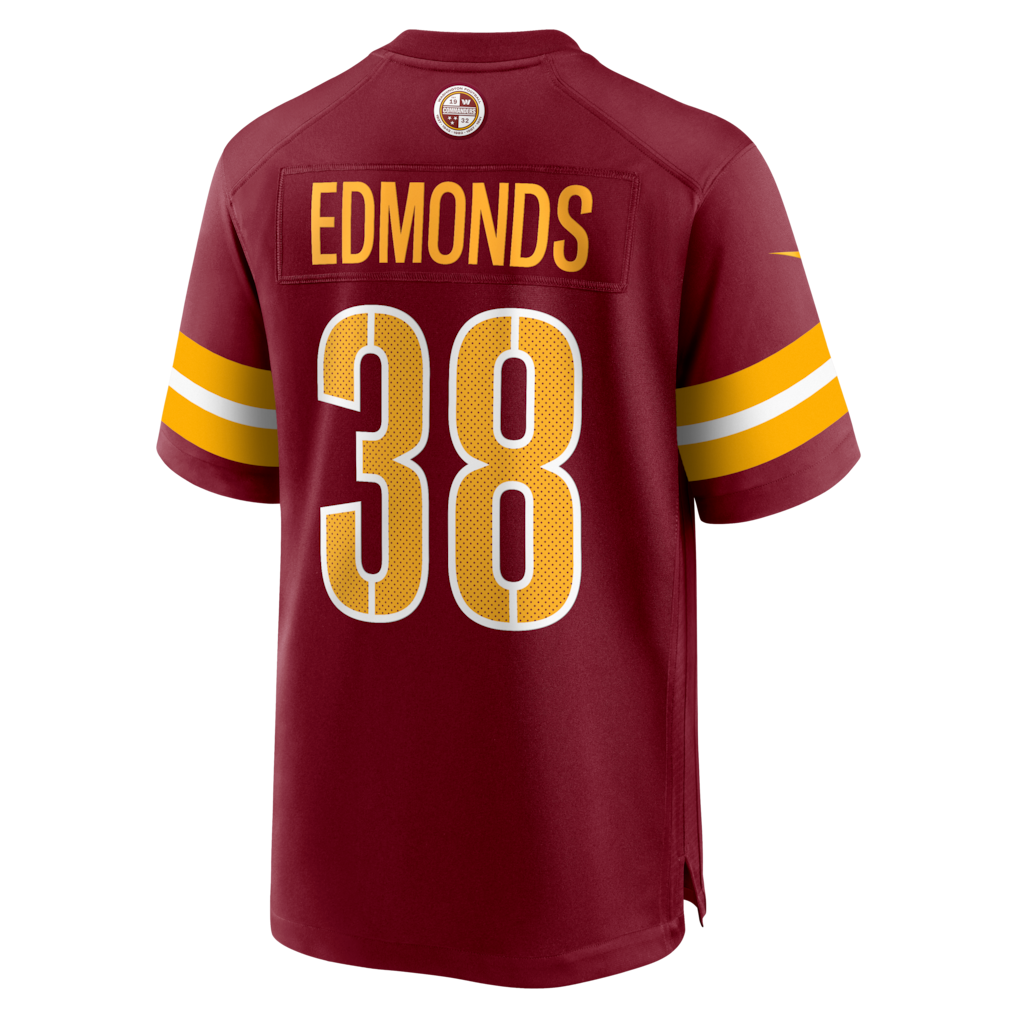 CBdoa W.Commanders #38 Chase Edmonds Burgundy Team Game Jersey