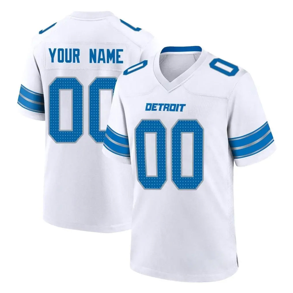 Custom D.Lions White Alternate Home Game Any Name & Numbers CBdoa Stitched Jerseys