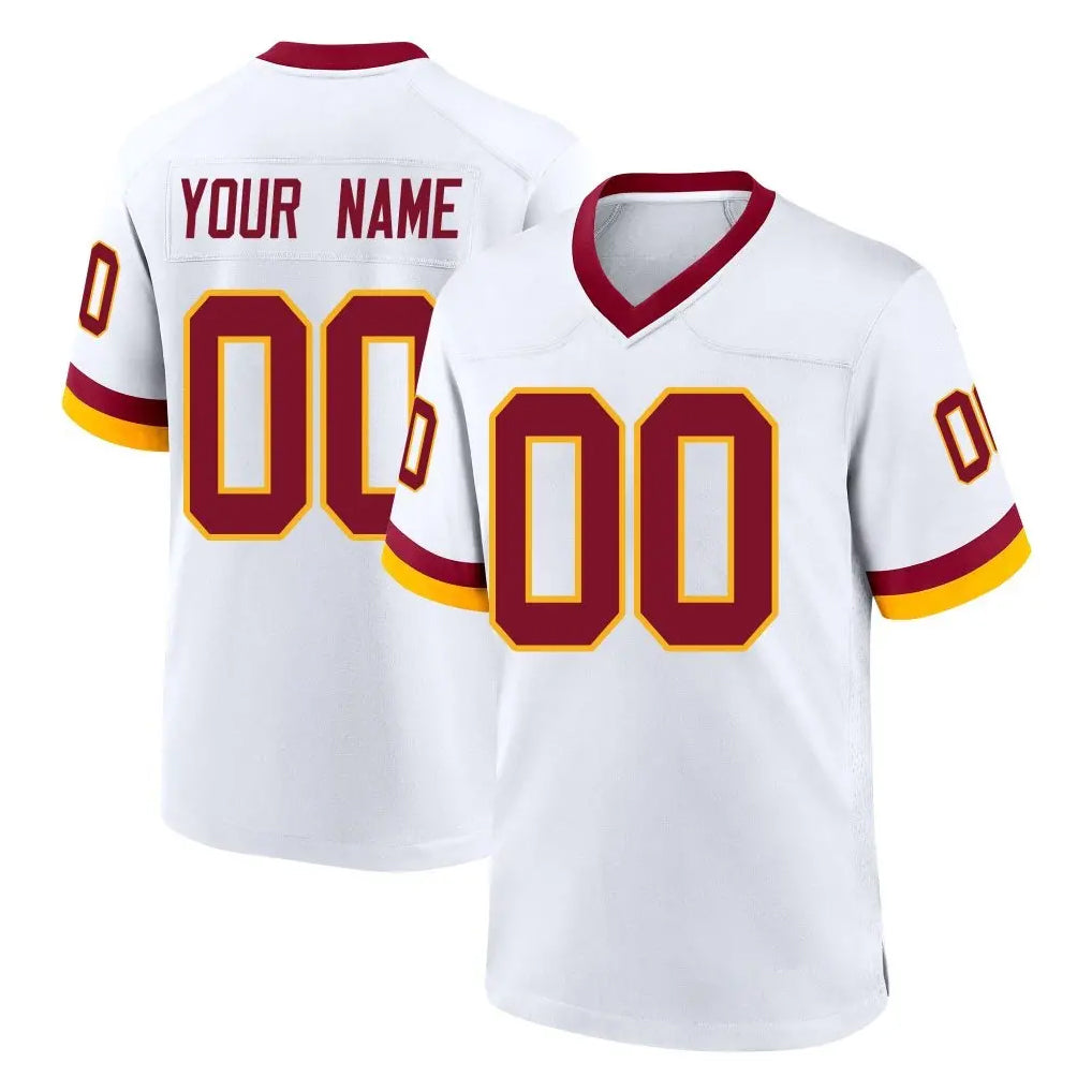 Custom W.Commanders White Home Game Any Name & Numbers CBdoa Stitched Jerseys
