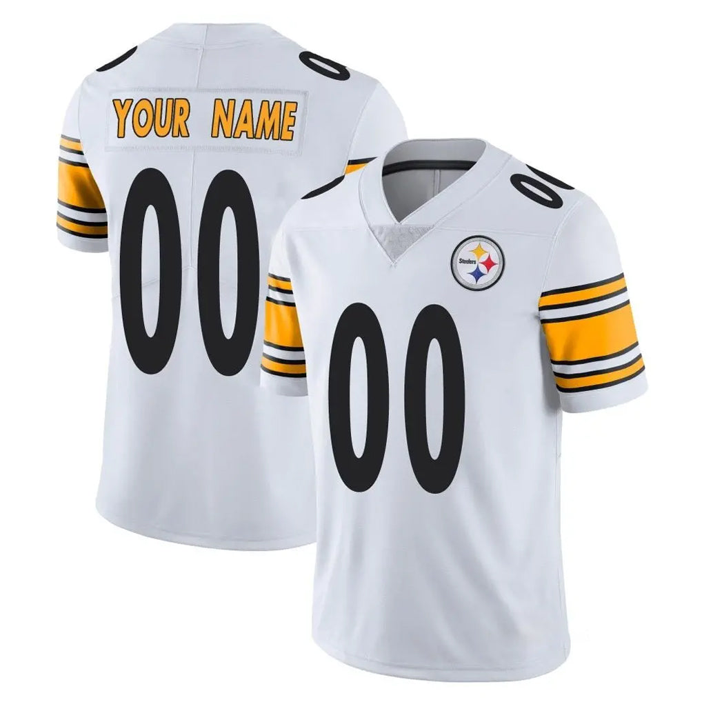 Custom P.Steelers White Limited Vapor Untouchable Home Game Any Name & Numbers CBdoa Stitched Jerseys