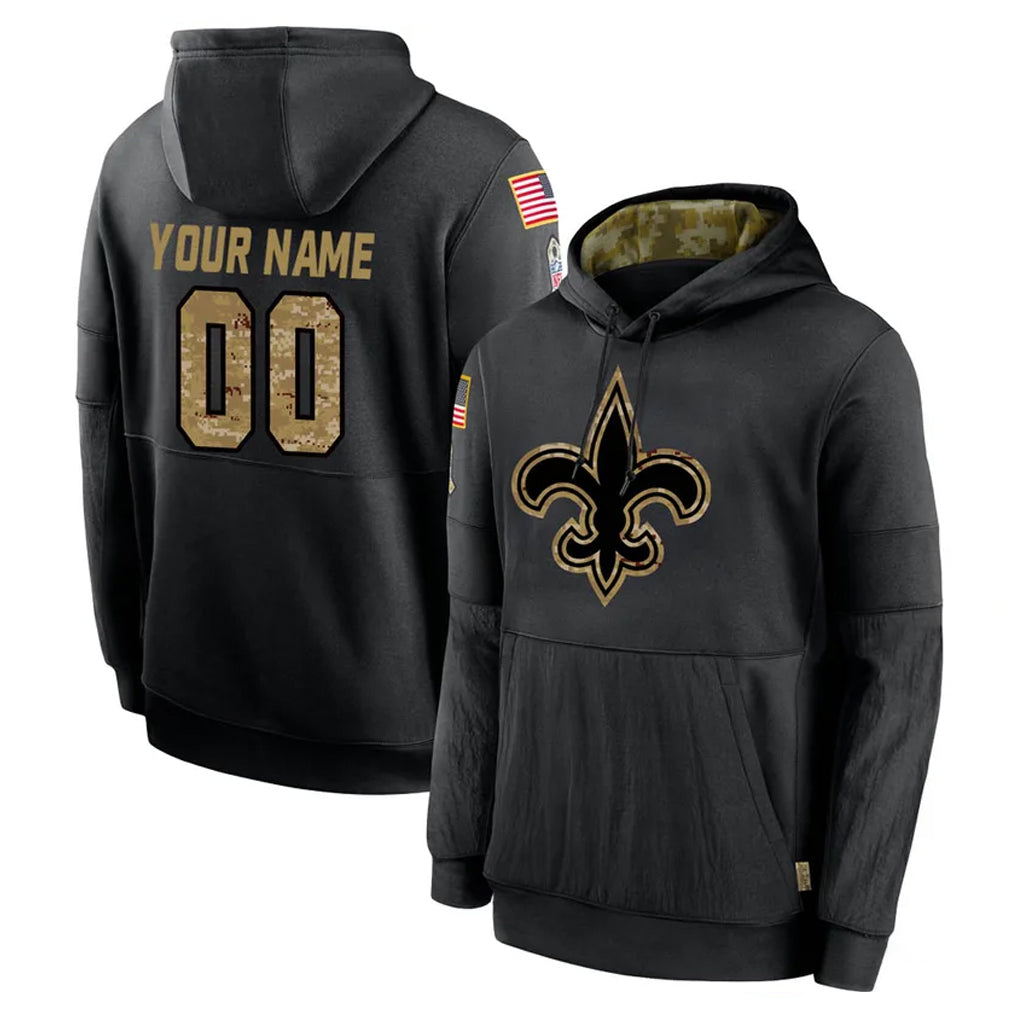 Custom NO.Saints Black Salute to Service Hoodies Limited Game Any Name & Numbers CBdoa Stitched Jerseys