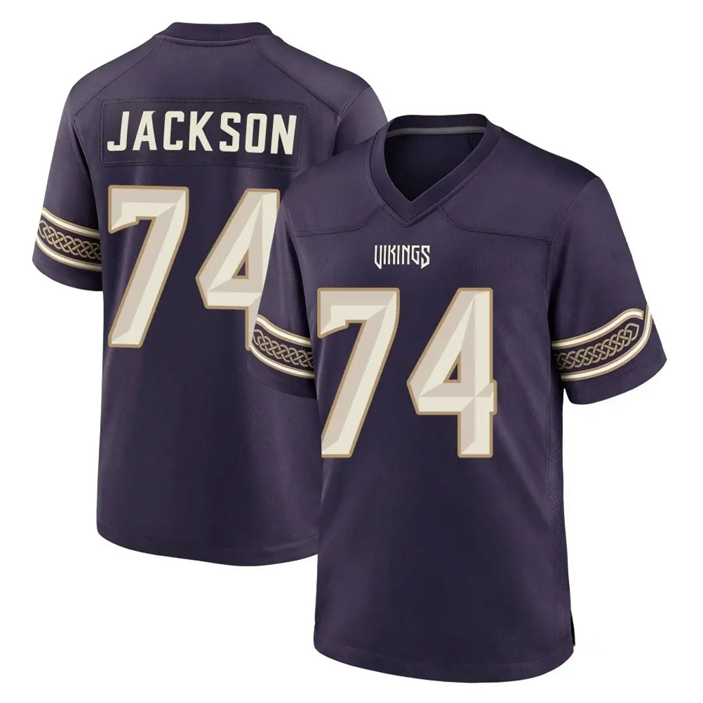MN.Vikings #74 Donovan Jackson Player Purple 2026 Rivalries Collection Home Game CBdoa Stitched Jerseys
