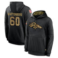 D.Broncos #60 Luke Wattenberg Player Black Salute to Service Pullover Hoodies Limited CBdoa Stitched Jerseys
