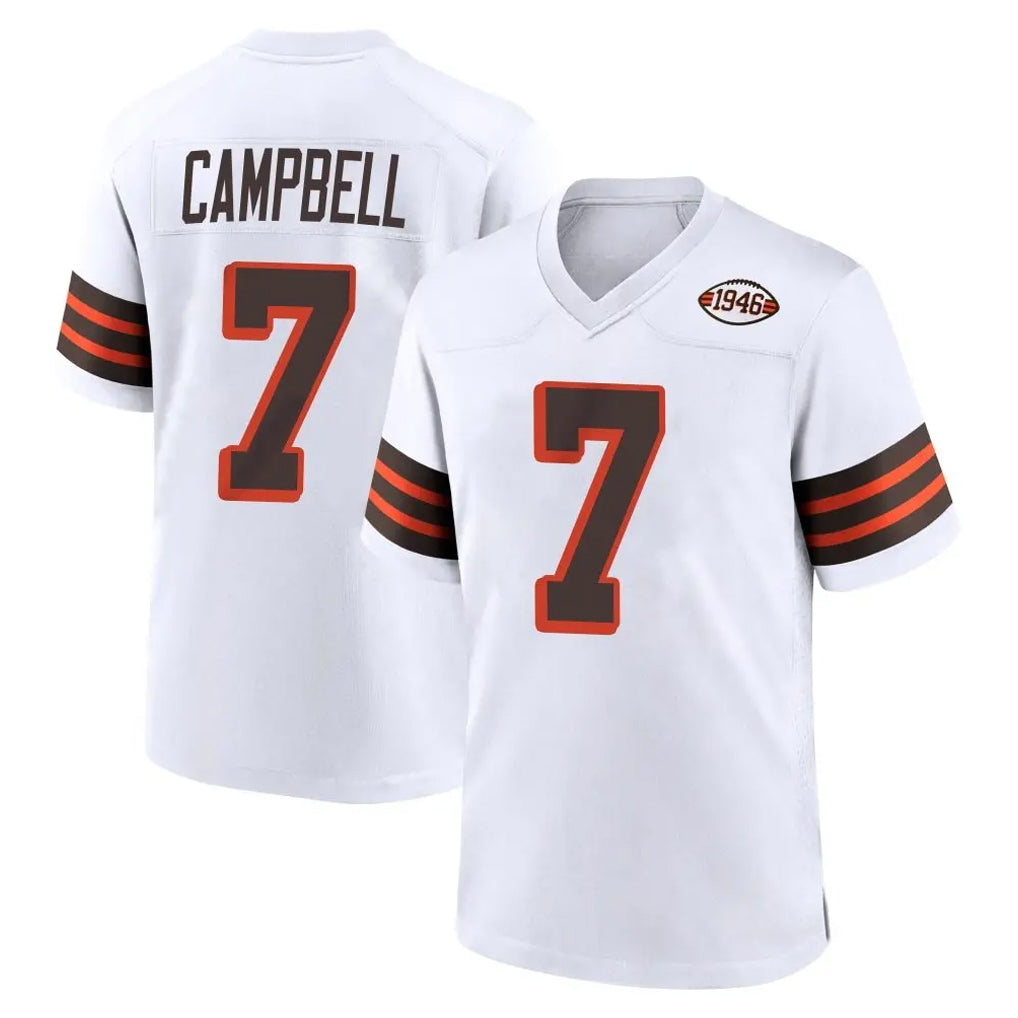 C.Browns #7 Tyson Campbell Player White Alternate Home Game CBdoa Stitched Jerseys