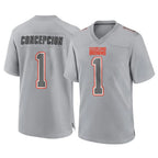 C.Browns #1 KC Concepcion Player Gray Atmosphere Fashion Game CBdoa Stitched Jerseys