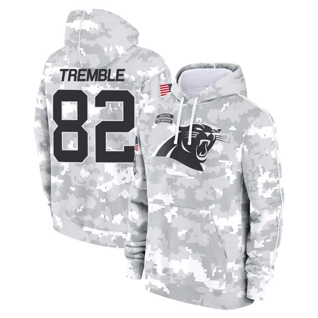 C.Panthers #82 Tommy Tremble Player Arctic Camo Salute to Service Pullover Hoodies Limited Game CBdoa Stitched Jerseys