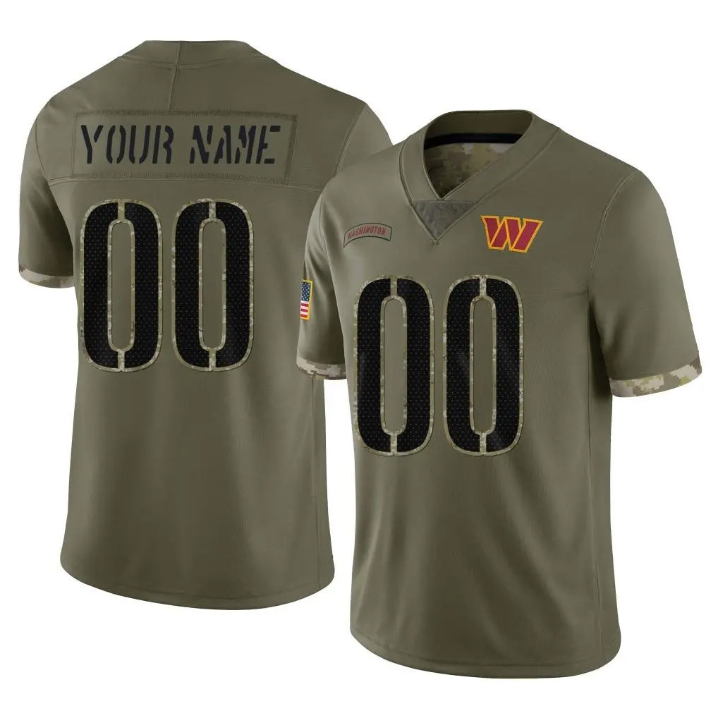 Custom W.Commanders Olive Salute To Service Limited Home Game Any Name & Numbers CBdoa Stitched Jerseys