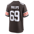 CBdoa C.Browns #69 Tyre Phillips Brown Team Game Jersey