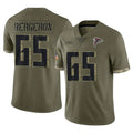 A.Falcons #65 Matthew Bergeron Player Olive Salute To Service Limited CBdoa Stitched Jerseys
