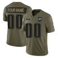 Custom P.Eagles Olive 2025 Salute To Service Limited Any Name & Numbers CBdoa Stitched Jerseys