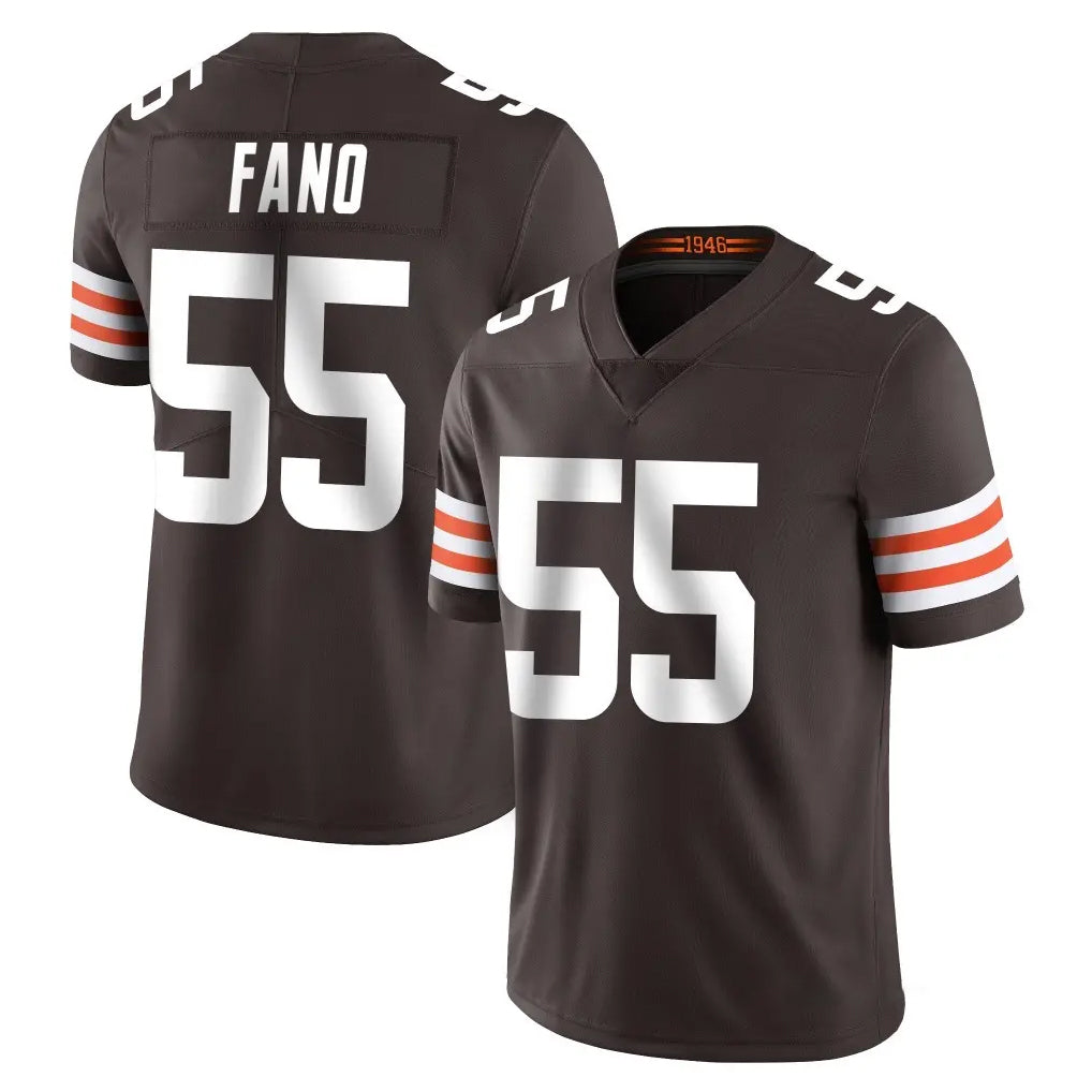 C.Browns #55 Spencer Fano Player Brown Color Vapor Untouchable Limited Home Game CBdoa Stitched Jerseys